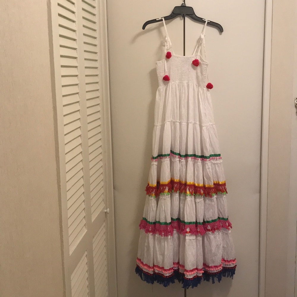 Long shirred top summer dress.  Italian. New